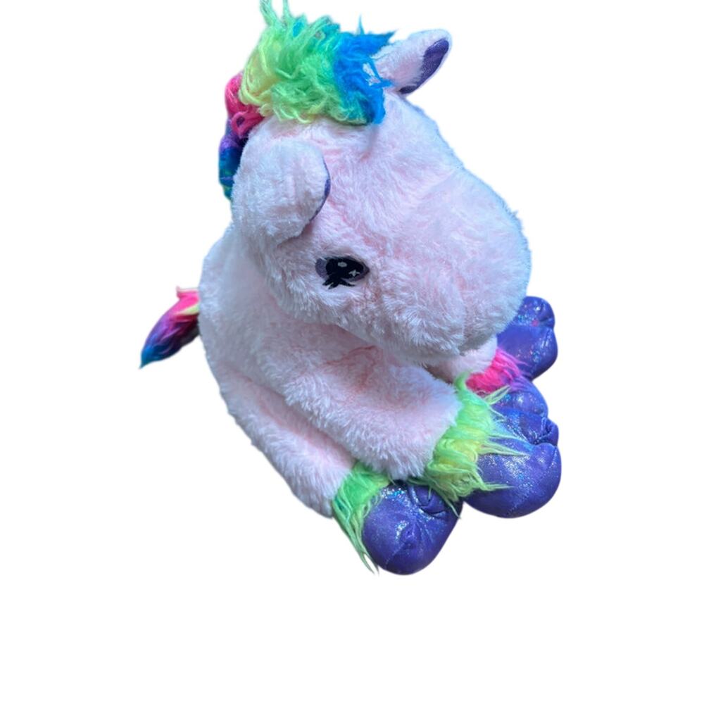 VTG The Bear Factory Pink Rainbow Unicorn Plush 12” Retired Stuffed Animal 2001